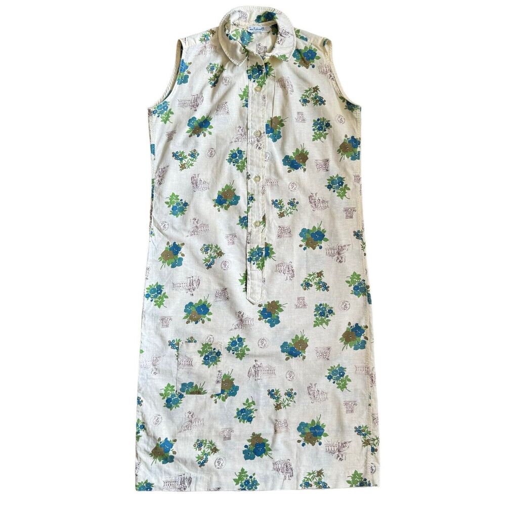 Vintage Floral Print Sleeveless Dress Size 7/8 - Picture 3 of 15